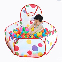 Maxmaxi Portable Folding Colorful Polka Dot Children Play Playpen Pools (39.37″ Diameter)