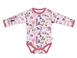 Moomin Baby Boys / Girls Romper, Bodysuit, Jumpsuit with Long Sleeves, Pink, 100% Cotton (62 – 6-9 Months)