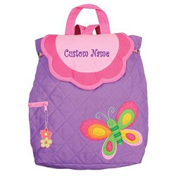 Personalized Stephen Joseph Purple Butterfly Embroidered Backpack, CUSTOM NAME