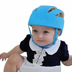 Qiorange Adjustable Baby Toddler Safety Helmet Hat Head Protection , Protection Hat for Biking Walking Crawling – Packed in Gift Box (Blue)