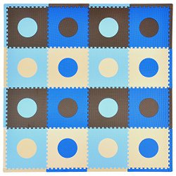 Tadpoles 16 Sq Ft Playmat Set, Blue/Brown