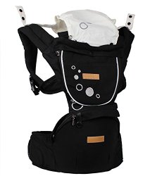 USPRO® Baby Carrier Baby Sling with Cushion Infant New Born Baby Sling Baby Toddler Hip Seat Baby Waist Seat Black