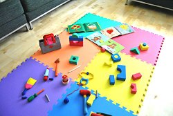 Wonder Mat 6 Piece Baby Rainbow Playmats, Red/Orange/Yellow/Green/Blue/Purple, 24″ x 24″ x 9/16″