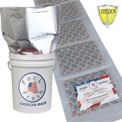 5 Gallon HD Ziplock Mylar bags with 2000cc Oxygen Absorbers Individually Sealed (6)