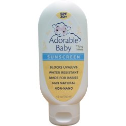 Adorable Baby SPF 30+ Sunscreen Non-Nano Zinc Oxide UVA/UVB 4.3 oz.
