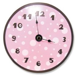 Best Seller Pink & Brown Dot Clock by Trend Lab