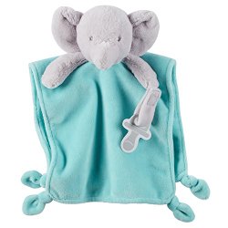 Carter’s Cuddle Plush with Pacifier Loop Elephant, Blue