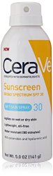 CeraVe Sun Protection, SPF 30 Sunscreen Spray, 5 Ounce