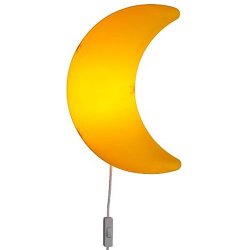 Children’s Yellow Moon Wall Lamp, Bulb Is Included