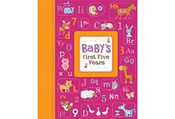 Cute Animals Baby Girl – Baby’s First Five Years Keepsake Record Book with Storage Box