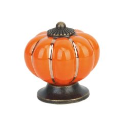 Cute Pumpkin Drawer Pull Knob Cabinet Door Handle Knob (Orange)