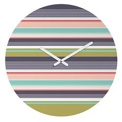 DENY Designs Wendy Kendall Multi-Stripe Round Clock, 12-Inch