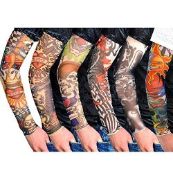 Eforstore New Fashion Pack of 6 pcs Temporary Fake Slip on Tattoo Arm Sleeves Body Art Stockings Accessories