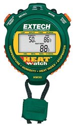 Extech HW30 Combination Humidity, Heat Index, and Temperature Meter; Stopwatch, Time Clock, and Calendar