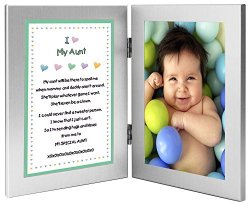Gift for Aunt – Sweet Poem from Niece or Nephew in Double Frame – Add 4×6 Inch Photo