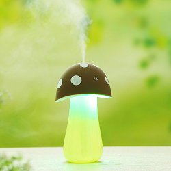 Haoran Beauty Mushroom Led Light USB Mini Protable Humidifier with Air Mist Disffuser for Office, Home, Car,trave