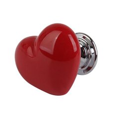 Heart Shaped Door Drawer Bin Handle Pull Knob Hardware Red S
