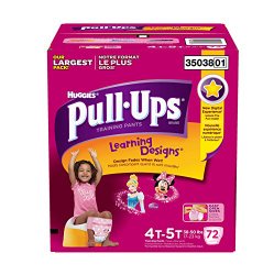 Huggies Pull-ups Training Pants for Girls, Size 4t-5t (38+ Lbs.), 72 Ct.