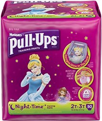 Huggies Pull-Ups Training Pants Night*Time – Girls – 2T-3T – 50 ct