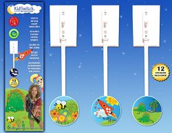 KidSwitch Lightswitch Extension for Toddlers – Laurie Berkner Edition – 3 PACK – Includes 12 Themed Art Decals