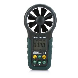 Mastech MS6252B Portable Digital Anemometer Handheld LCD Electronic Wind Speed Air Volume Measuring Meter with Temperature and Humidity Display USB Data Upload Backlight