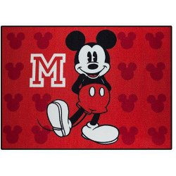 Mickey Mouse Room Rug 100 percent Nylon w/ latex backing, Red 4’6″ x 3’9″