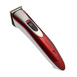 Micropromo® Newest Professional Cordless Electric Hair Trimmer Barber Clippers Hair Cutting Kit for Men Women Kids Baby (Red / White)