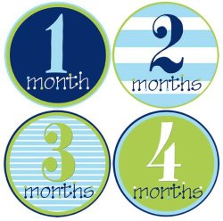 Mumsy Goose Baby Boy Monthly Stickers 1-12 Months