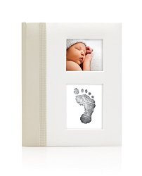 Pearhead Classic Baby Book with Clean-touch Ink Pad Included, Ivory
