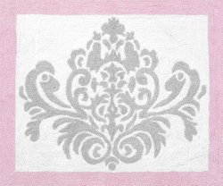 Pink, Gray and White Elizabeth Accent Floor Rug by Sweet Jojo Designs