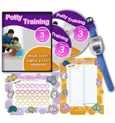 Potty Training In 3 Days – Ultimate Potty Training for Boys. Complete Kit Includes Potty Training In 3 Days Audio Guide, Laminated Potty Training Charts & Blue Potty Time Watch (Blue)