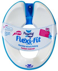Pourty Flexi-Fit Toilet Trainer, White/Blue