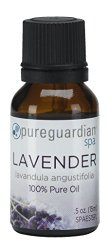 PureGuardian SPAESI5PL 100% Pure Lavender Essential Oil for Aromatherapy, 15 ml