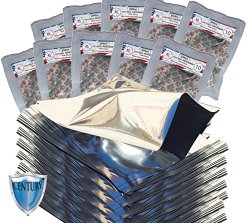 Quart Century Mylar bags with 300cc oxygen absorbers in 10-packs (Made in USA) (100)