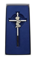 Silver Boy wall Cross Infant Blessing Baby Plaque Wall Decor Hanging Infant Gift Communion Baptism Birthday Great Gift New