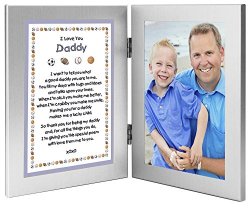 Sports Themed Gift From Son – Sweet Poem to Daddy From Boy – Add Photo to Double Frame