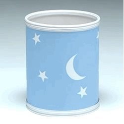 Stars & Moons Round Wastebasket – Pink