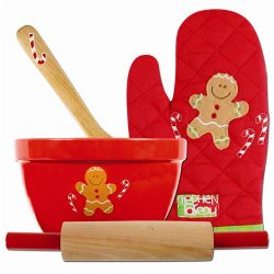 STEPHEN JOSEPH Chistmas Quilted Cook Set – Gingerbread
