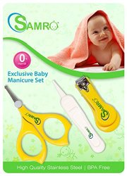 The #1 Rated Baby Nail Clippers Set with Scissors and Nasal Tweezer in the USA, Simple, Ergonomic and Versatile in Unisex Yellow Toddler Nail Clipper Kit with Lifetime Guarantee!