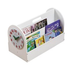 Tidy Books The Original Portable Wooden Kids Book Box and Storage Solution with Removable Play Clock
