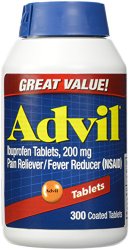 Advil Tablets ( Ibuprofen ), 200 mg, 300 Coated Tablets
