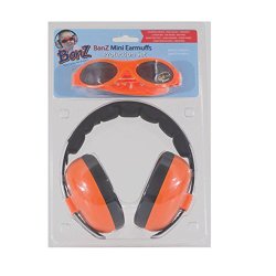 Baby Banz Earmuffs and Infant Hearing Protection and Sunglasses Combo 0-2 Years, Orange