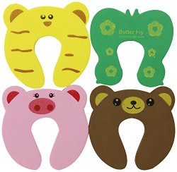 ChefLand New Baby / Child Animal Cushiony Finger Safety Door Stop Guard Set – 8 Piece Mixed Lot