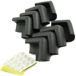 Comicfs Thick Baby Safety Softener Table Edge Guard Protector / Corner Cushions, Black, 8pcs, with Comicfs Cleaning Cloth.