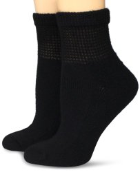 Dr. Scholl’s Women’s 2 Pack Diabetes Circulatory Comfort Ankle Socks, Black, 9-11 Sock/4-10 Shoe
