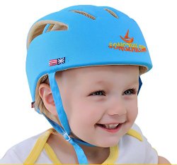 E Support Infant Baby Adjustable Safety Helmet Headguard Protective Harnesses Hat Blue