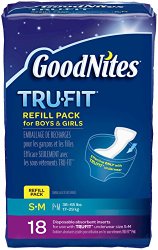 GoodNites TRU-FIT Refill Pack Disposable Absorbent Inserts for Boys & Girls S/M – 18 CT