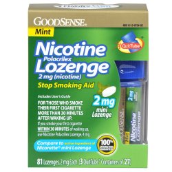 GoodSense Mini Nicotine Polacrilex Lozenge, Mint, 2mg, 81 Count