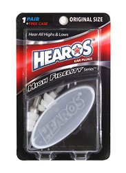 Hearos Earplugs High Fidelity Series with Free Case, 1 Pair