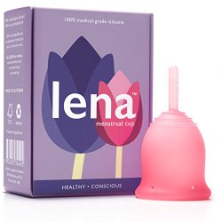 LENA Menstrual Cup – Made in California – FDA Registered – SMALL – Normal Flow – Medical Silicone – Alternative to Pads and Tampons